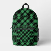 Classic Holiday Green Checkered Pattern  Bedrukte Rugzak (Voorkant)