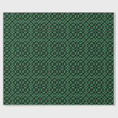 Classic Holiday Green Checkered Pattern Cadeaupapier (Vlak)