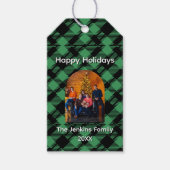 Classic Holiday Green Checkered Pattern Custom Cadeaulabel (Voorkant)