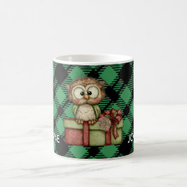Classic Holiday Green Checkered Pattern Custom Koffiemok