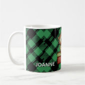 Classic Holiday Green Checkered Pattern Custom Koffiemok (Links)