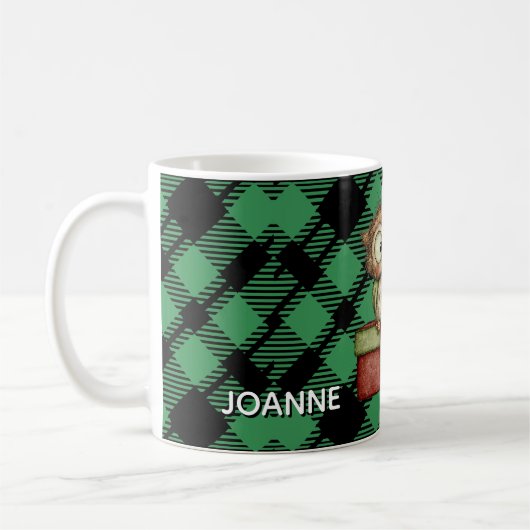 Classic Holiday Green Checkered Pattern Custom Koffiemok (Links)