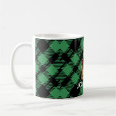 Classic Holiday Green Checkered Pattern Custom Koffiemok (Links)