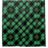 Classic Holiday Green Checkered Pattern Douchegordijn (Voorkant)
