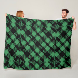 Classic Holiday Green Checkered Pattern  Fleece Deken