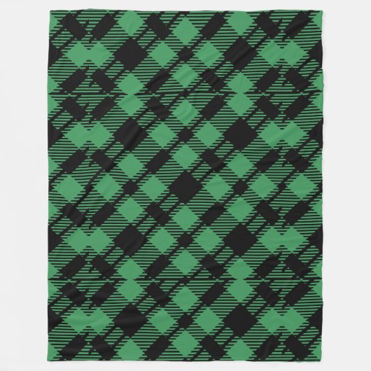 Classic Holiday Green Checkered Pattern Fleece Deken (Voorkant)