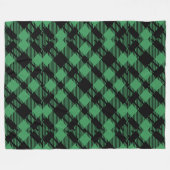 Classic Holiday Green Checkered Pattern  Fleece Deken (Voorkant (Horizontaal))