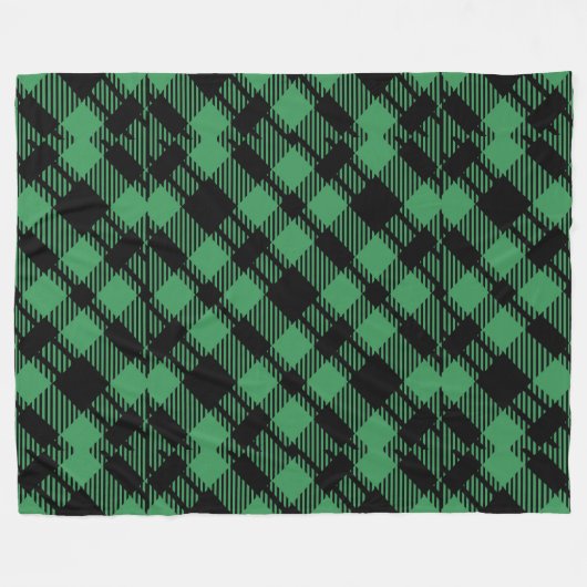 Classic Holiday Green Checkered Pattern Fleece Deken (Voorkant (Horizontaal))