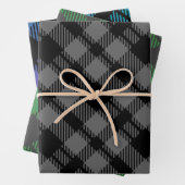 Classic Holiday Green Checkered Pattern Inpakpapier Vel (In situ)