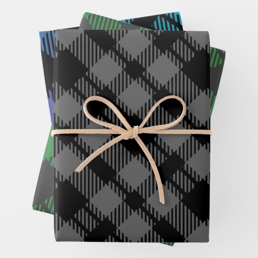 Classic Holiday Green Checkered Pattern  Inpakpapier Vel (In situ)