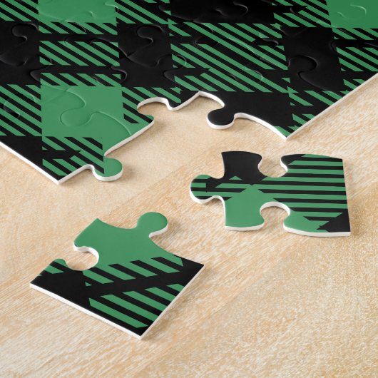 Classic Holiday Green Checkered Pattern  Legpuzzel (Zijkant)