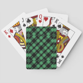 Classic Holiday Green Checkered Pattern  Pokerkaarten
