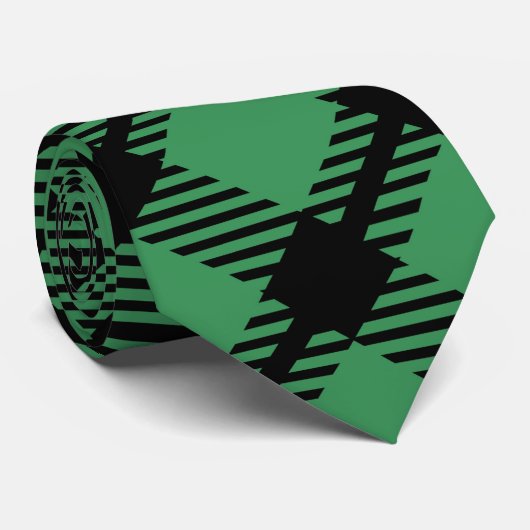 Classic Holiday Green Checkered Pattern  Stropdas (Opgerold)