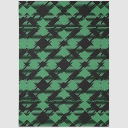 Classic Holiday Green Checkered Pattern Tissuepapier (Voorkant)