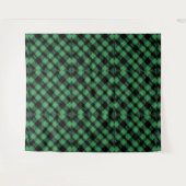 Classic Holiday Green Checkered Pattern Wandkleed (Voorkant (horizontaal))