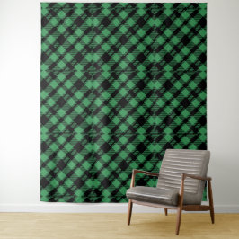 Classic Holiday Green Checkered Pattern  Wandkleed