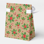 Classic Holiday Green Holly Red Berries Bedankdoosjes (Achterkant)