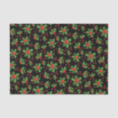 Classic Holiday Green Holly Red Berries Tissuepapier (Voorkant)