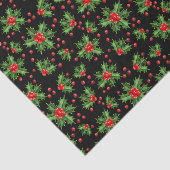 Classic Holiday Green Holly Red Berries Tissuepapier (Detail)