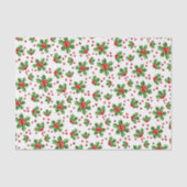 Classic Holiday Green Holly Red Berries Tissuepapier (Voorkant)