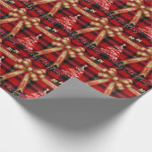 Classic Holiday Plaid -Family Name Cadeaupapier (Hoek)