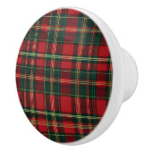 Classic Holiday Plaid Keramische Knop (Rechts)