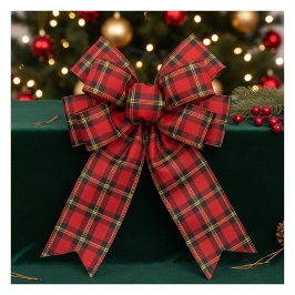 Classic Holiday Plaid Satijnen Lint