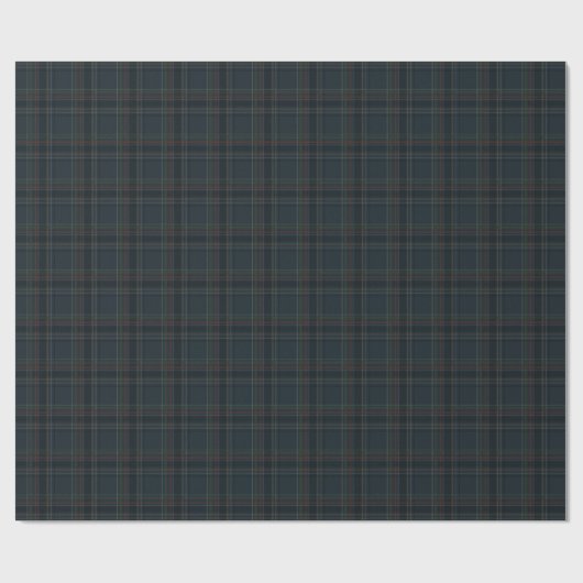 Classic holiday plaid stylish navy Christmas Cadeaupapier (Vlak)
