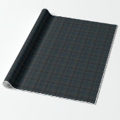 Classic holiday plaid stylish navy Christmas Cadeaupapier (Uitgerold)