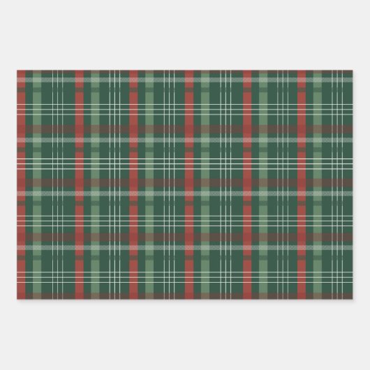 Classic Holiday Red and Green Plaid Christmas Inpakpapier Vel (Voorkant 3)