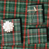 Classic Holiday Red and Green Plaid Christmas Inpakpapier Vel