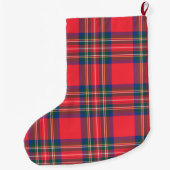 Classic Holiday Red Tartan Pset Initialen Fesatief Grote Kerstsok (Achterkant)
