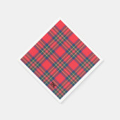 Classic Holiday Red Tartan Pset Initialen Fesatief Servet (Hoek)