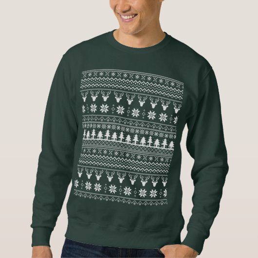 Classic Holiday Reindeer Christmas Sweater Pattern (Voorkant)