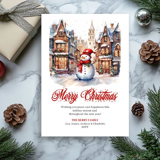 Classic holiday scene Christmas greeting card Feestdagenkaart