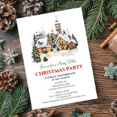 Classic holiday scene Christmas party invitation Kaart