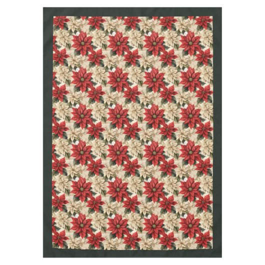 Classic Holiday Tablecloth Rustic Floral Design Tafelkleed (Voorkant)