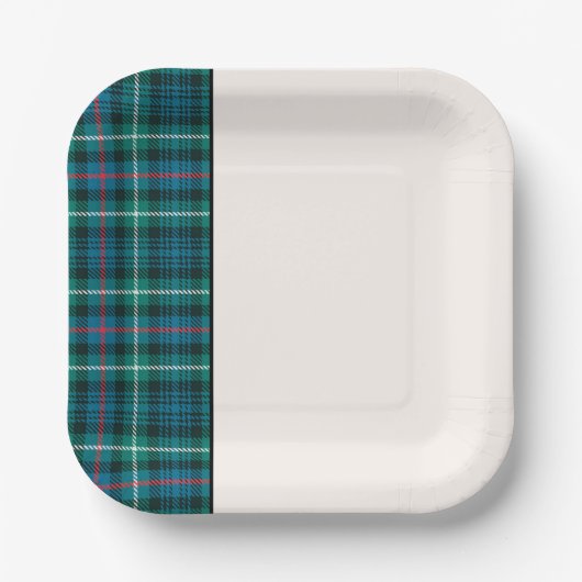 Classic Holiday Tartan Festive Two Tone Papieren Bordje (Voorkant)
