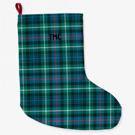 Classic Holiday Tartan INITIALEN Fesatief Grote Kerstsok