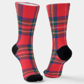 Classic Holiday Tartan Plaid Feestelijke Kerst Sokken (Gebogen)