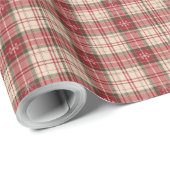 Classic Holiday Tartan Wrapping Paper with Snow Cadeaupapier (Rol Hoek)