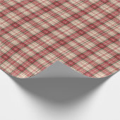 Classic Holiday Tartan Wrapping Paper with Snow Cadeaupapier (Hoek)