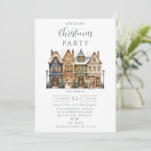 Classic Holiday Town Christmas Kaart (Staand voorkant)