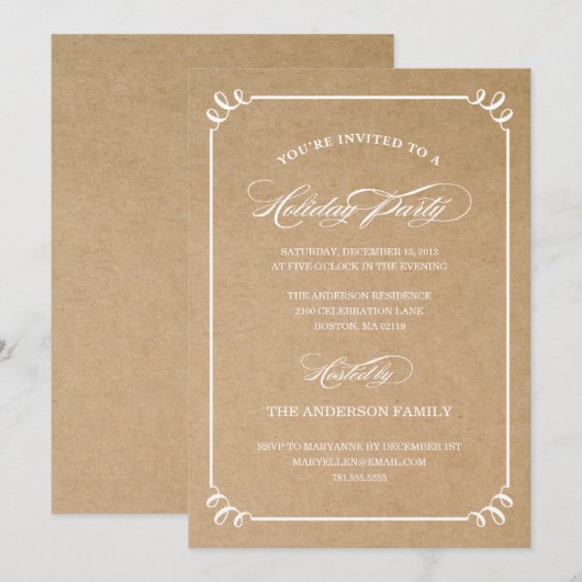 CLASSIC HOLIDAY  | VERZOEK VAN DE PARTIJ VAN HOLID KAART (Voorkant / Achterkant)