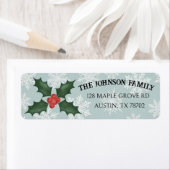 Classic Holly & Berries Snowflake Label (Insitu)