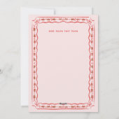 Classic Holly Painted Frame Pink Red Photo Feestdagenkaart (Achterkant)