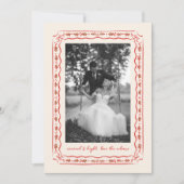 Classic Holly Painted Frame Wedding Photo Feestdagenkaart (Voorkant)