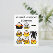 Classic Hollywood Monsters Candy Corn Briefkaart (Staand voorkant)