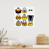 Classic Hollywood Monsters Candy Corn Poster (Keuken)