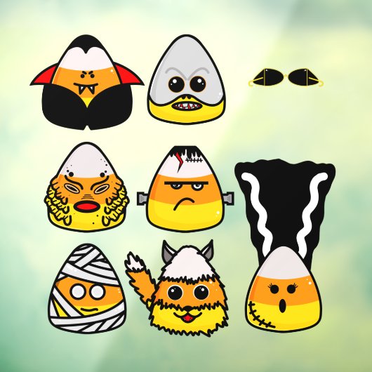 Classic Hollywood Monsters Candy Corn Raamsticker (Vel 3)